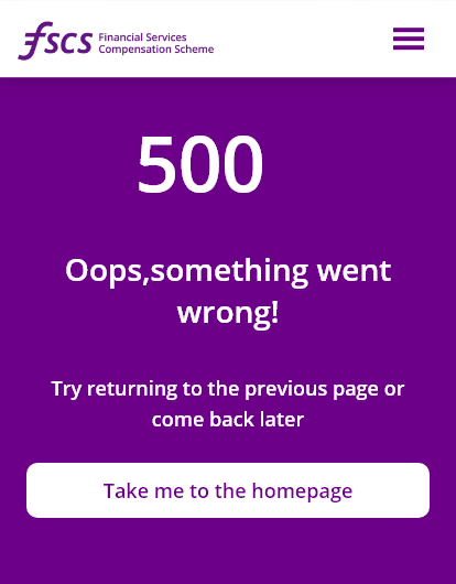 500 error page