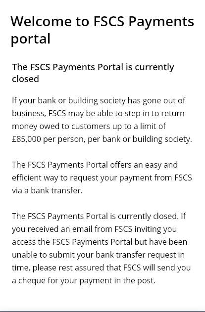Images of payment portal mobile screens inactive page