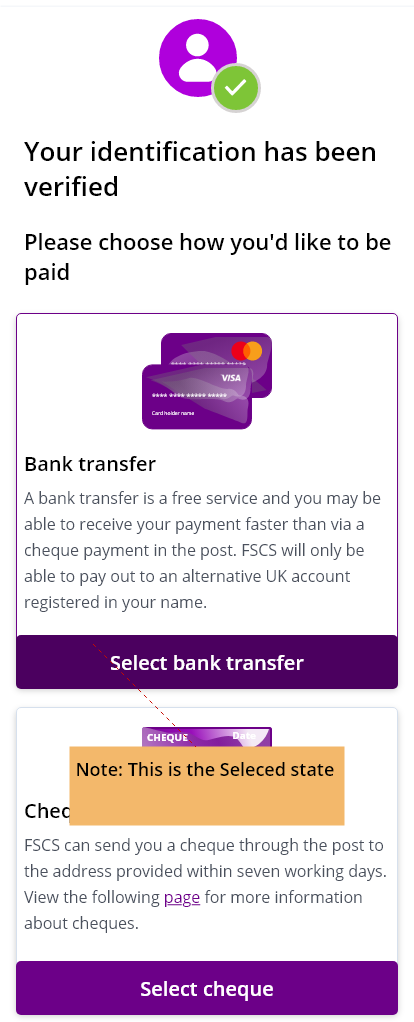 Images of payment portal mobile screens select payment
