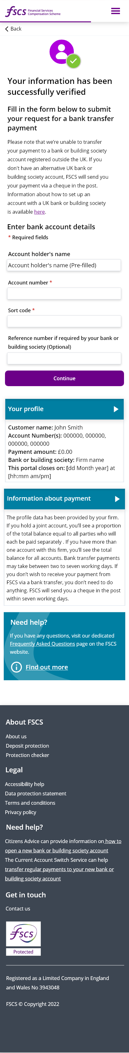 Images of payment portal mobile screens